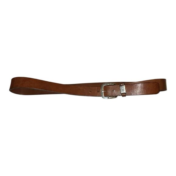 Roundtree & York Men’s Brown Leather Belt with Silver Buckle, Size 38 - Picture 3 of 16